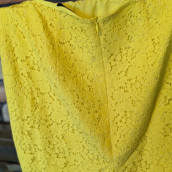Ann Taylor Yellow Lace Pencil Skirt - Picture 4 of 6